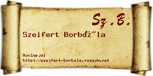 Szeifert Borbála névjegykártya